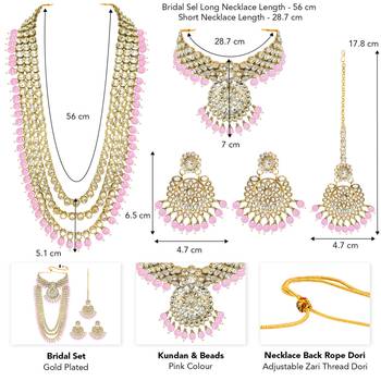 gold-plated kundan-studded & beaded jewellery set 3