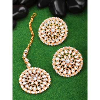 rose gold-plated artificial stones and beads-studded jewellery set 1