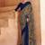 blue abstract printed sequinned saree