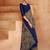 blue abstract printed sequinned saree