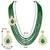 gold-plated kundan pearl multi layer necklace & earrings jewellery set