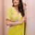 yellow embroidered saree with blouse piece
