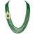 gold-plated kundan pearl multi layer necklace & earrings jewellery set
