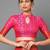 pink pink & gold-toned silk blend banarasi saree