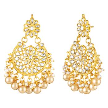 gold-plated stones & beads-studded jewellery set 3