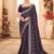 purple bandhani printed embroidered zari saree