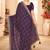purple bandhani printed embroidered zari saree