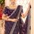 purple bandhani printed embroidered zari saree