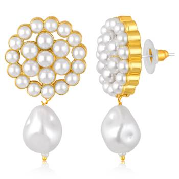 gold-plated stone studded & beaded jewellery set 4