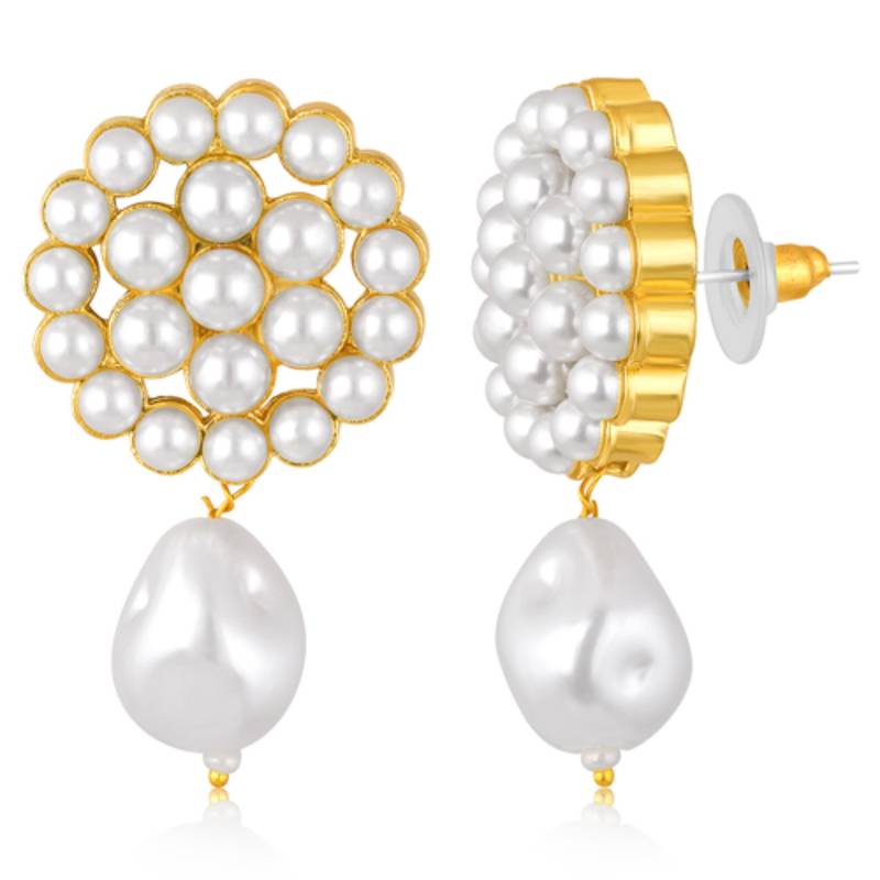gold-plated stone studded & beaded jewellery set