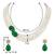 white & green gold-plated beaded layered jewellery set