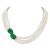white & green gold-plated beaded layered jewellery set