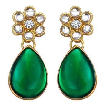 white & green gold-plated beaded layered jewellery set 5