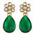 white & green gold-plated beaded layered jewellery set
