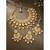 gold & white gold plated kundan pearls jewellery set