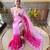 pink faux georgette with crush pattern sequinned saree