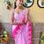 pink faux georgette with crush pattern sequinned saree