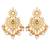 gold & white gold plated kundan pearls jewellery set