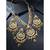 white gold-plated kundan & pearl jewellery set
