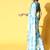 blue tie and dye satin saree