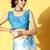 blue tie and dye satin saree