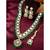 green kundan studded long necklace earrings and maangtikka set ethnic jewellery for women