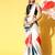 white tie and dye satin saree with embellished border