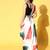 white tie and dye satin saree with embellished border