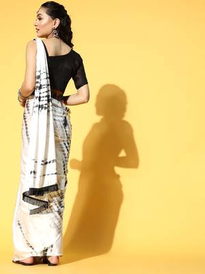 white tie and dye satin saree 5
