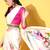 cream tie and dye satin saree
