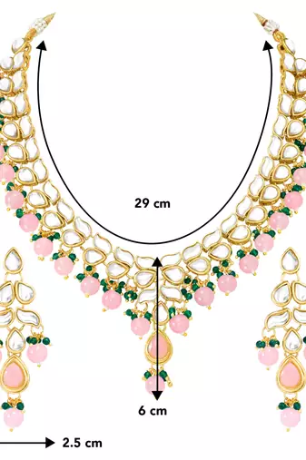 gold-plated kundan-studded jewellery set