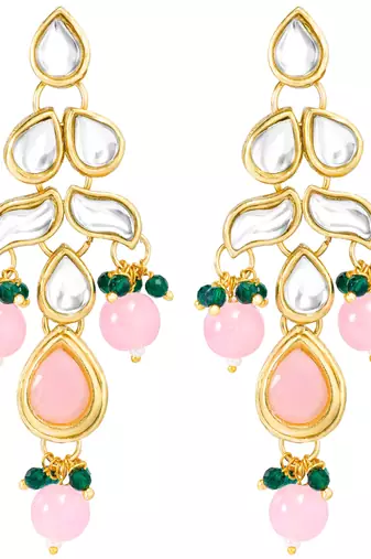 gold-plated kundan-studded jewellery set