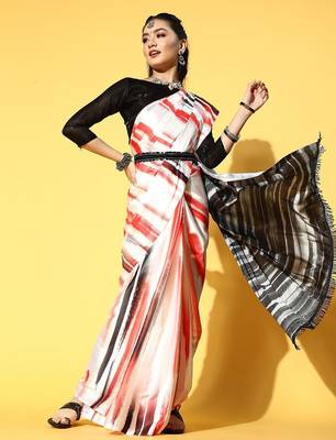 multicolor tie and dye satin saree 2