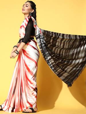 multicolor tie and dye satin saree 4