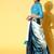cream tie and dye satin saree