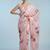pink floral sequinned satin designer saree