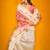 cream woven design zari silk blend jamdani saree