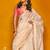 cream woven design zari silk blend jamdani saree