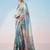 multicolor floral sequinned satin saree