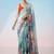 multicolor floral sequinned satin saree
