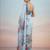 blue floral sequinned satin saree
