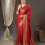 red ethnic motif zari woven kanjeevaram saree