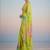 light_lime floral mirror work satin designer saree