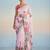 pink floral mirror work satin saree