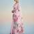 pink floral mirror work satin saree