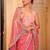pink embellished embroidered tissue heavy work saree