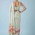 off_white floral mirror work satin designer saree