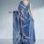blue beads and stones satin designer saree