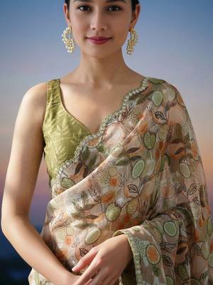 multicolor woven design sequinned satin designer saree 3