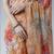 orange floral mirror work satin saree